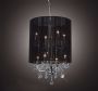 Plush Black Shade Double Crystal Chandelier